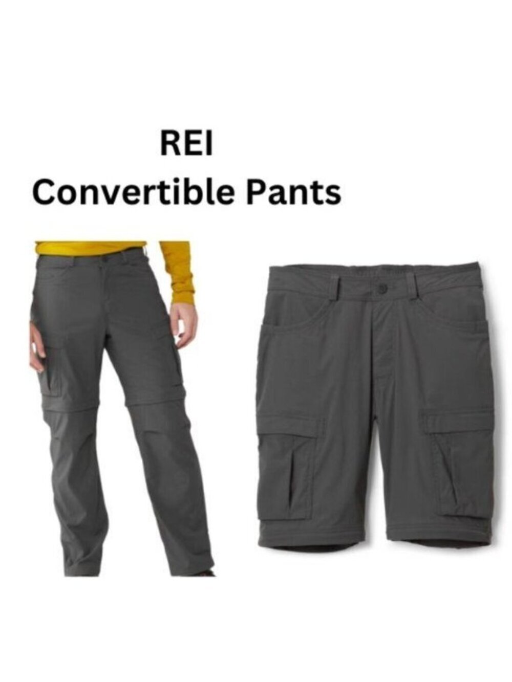 REI  Convertable Mens Pants Size XXL 32 Long Gray